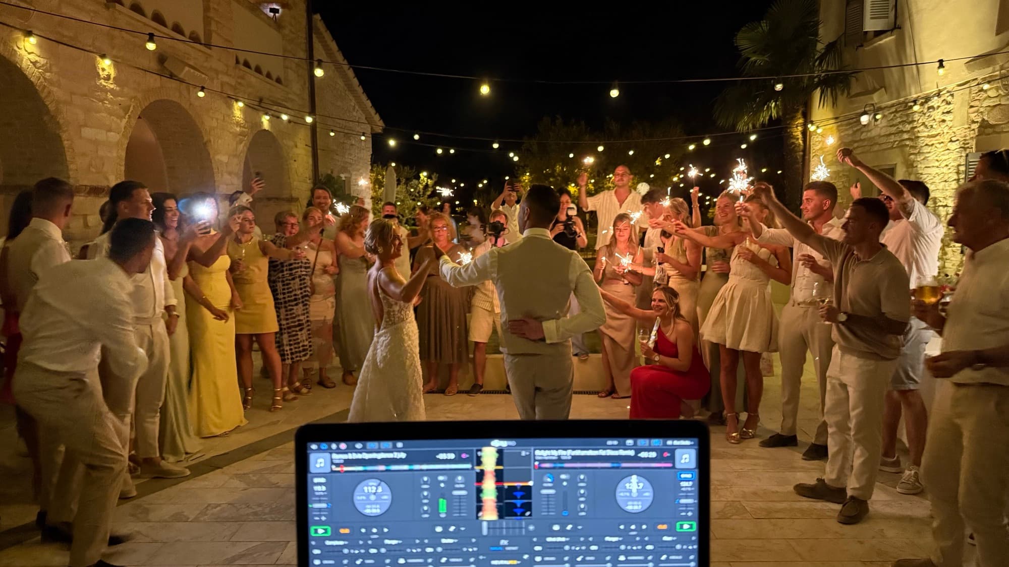 DJ Tonex playing a wedding dance floor